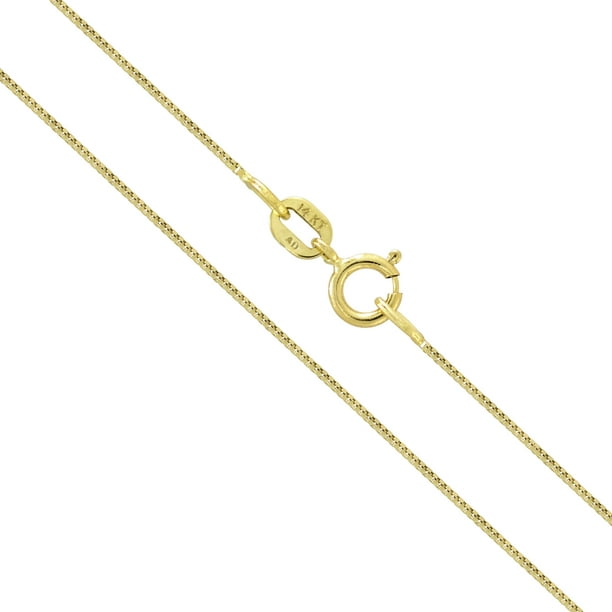 10K Solid Yellow Gold Box Chain 0.60 mm 16  18  20 22 or  24 inches 